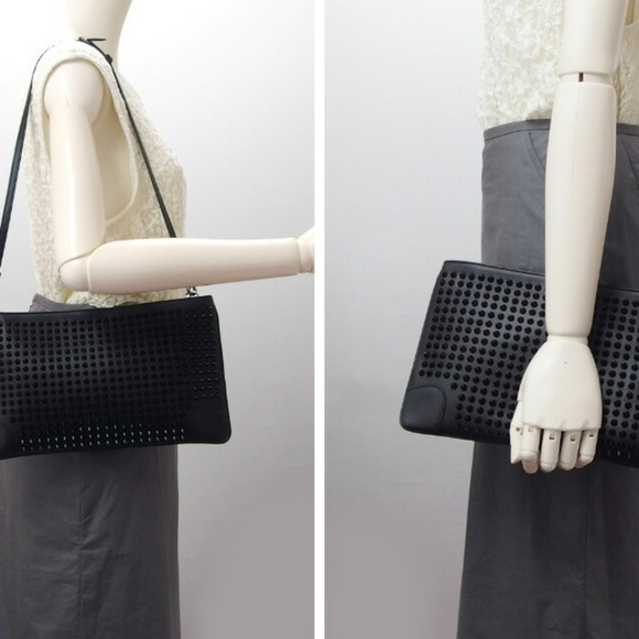 CHRISTIAN LOUBOUTIN Rubiposh Clutch Bag Spike Black - Picture 2 of 10